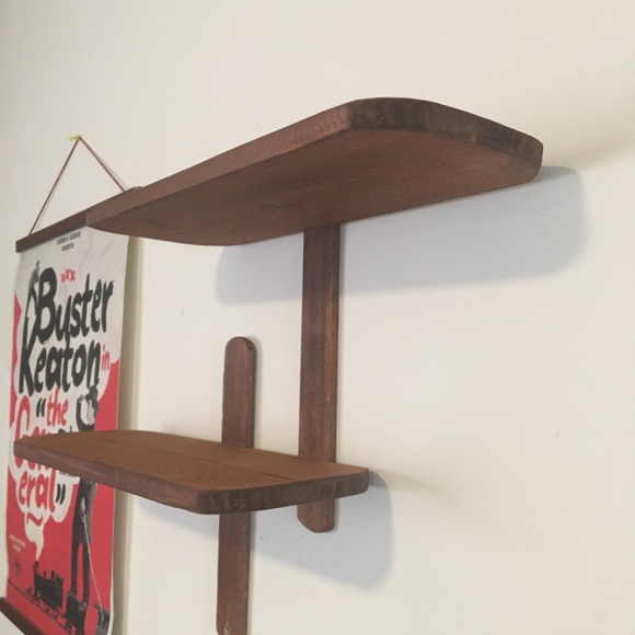 Midcentury Modern style solid wood wall shelf - Picture 5 of 6